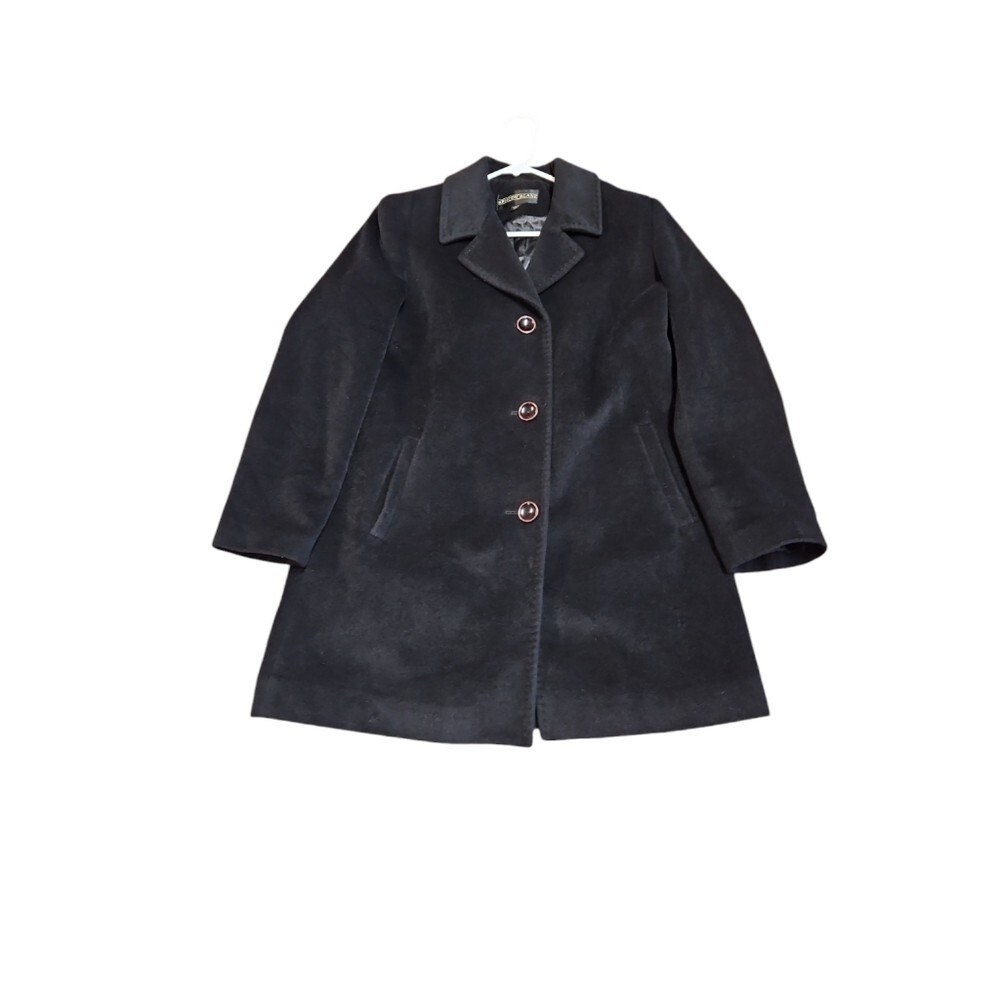Kristen Blake Coat Womens 6 Black Wool Angora Blend 454666 Mid Length Overcoat